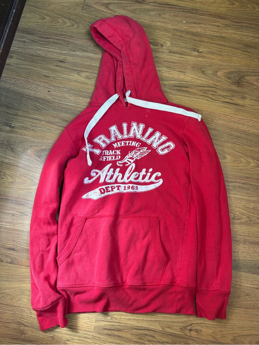 Red Athletic Training Hooded Sweatshirt